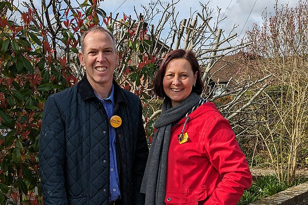 Paul Kennedy and Laura Cavaliere, both standing on 2nd May