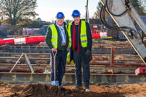 Paul Rivers & Paul Follows breaking ground at a social housing site in Ockford