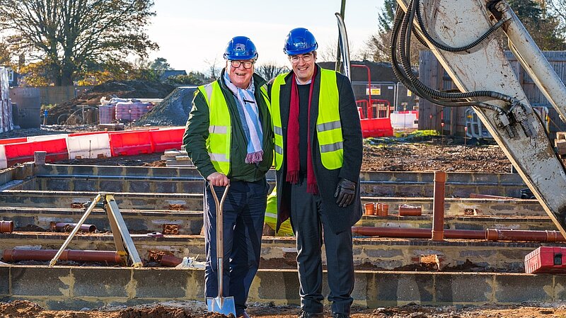 Paul Rivers & Paul Follows breaking ground at a social housing site in Ockford